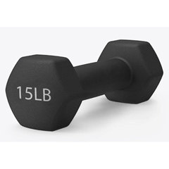 WeCare Neoprene Coated 15 Lbs Dumbbells for Non-Slip Grip (Set of Two) - Black