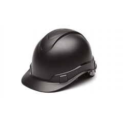Pyramex HP44117 Ridgeline Graphite Cap Style Black Hard Hat W/4 Pt Ratchet Susp 