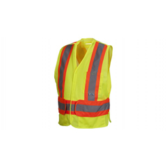 PYRRCA2710X2 - Pyramex Safety Products - Safety Vest - Hi-Vis Lime Vest With Contrasting Reflective Tape - Size 2X Large