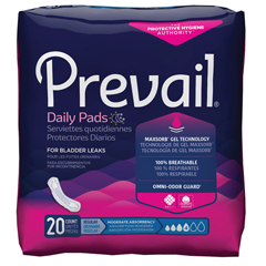MON409931BG - First Quality - Prevail® Bladder Control Pads - Moderate, 20 EA/PK
