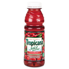 Tropicana 100% Juice, Cranberry, 10 oz Plastic Bottle, 24/Carton