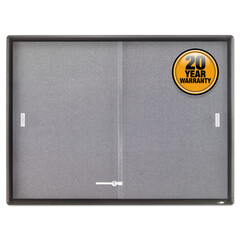 QRT2364S - Quartet® Enclosed Indoor Cork & Fabric Bulletin Board with Sliding Glass Doors