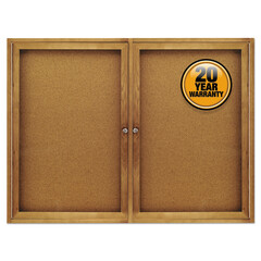 QRT364 - Quartet® Enclosed Indoor Cork Bulletin Board with Hinged Doors