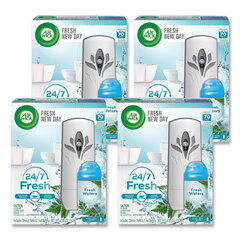 Reckitt Benckiser Freshmatic Ultra Automatic Starter Kit, 5.94 x 3.31 x 7.63, White, Fresh Waters, 4/Carton