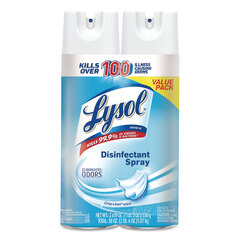 Reckitt Benckiser Disinfectant Spray, Crisp Linen, 19 oz Aerosol Spray, 2/Pack, 4 Packs/Carton