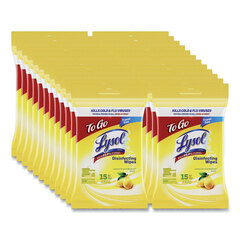 Reckitt Benckiser Disinfecting Wipes Flatpacks, 1-Ply, 6.69 x 7.87, Lemon and Lime Blossom, White, 15 Wipes/Flat Pack, 24 Flat Packs/Carton