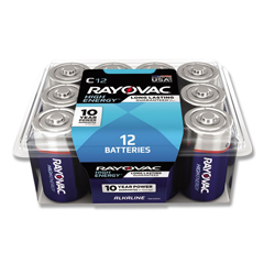 RAY81412PPK - High Energy Premium Alkaline Battery,C, 12/Pack