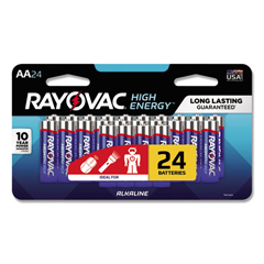 RAY81524LTK - High Energy Premium Alkaline Battery, AA, 24/Pack