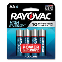 RAY8154K - High Energy Premium Alkaline Battery, AA, 4/Pack