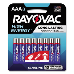 RAY8248K - High Energy Premium Alkaline Battery, AAA, 8/Pack