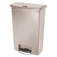 Rubbermaid Commercial Slim Jim Resin Step-On Container, Front Step Style, 24 gal, Polyethylene, Beige