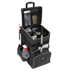 Rubbermaid Commercial Executive Quick Clean Janitorial Cart, Synthetic Fabric, 16 Compartments, 14.25