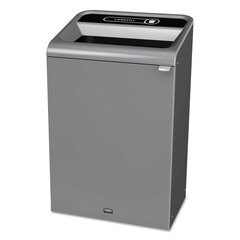 Rubbermaid Commercial Configure Indoor Recycling Waste Receptacle, 33 gal, Metal, Gray