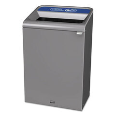Rubbermaid Commercial Configure Indoor Recycling Waste Receptacle, Mixed Recycling, 33 gal, Metal, Gray