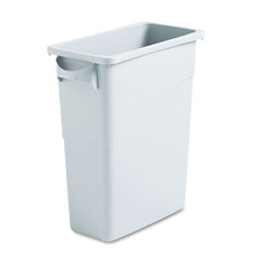 Rubbermaid Commercial Slim Jim Waste Container with Handles, 15.9 gal, Plastic, Light Gray