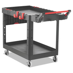Rubbermaid Commercial Heavy Duty Adaptable Utility Cart, Plastic, 2 Shelves, 500 lb Capacity, 25.2