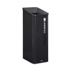 Rubbermaid Sustain Decorative Refuse with Recycling Lid, 15 gal, Metal/Plastic, Black