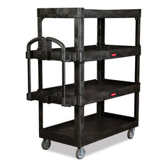 Rubbermaid Commercial Heavy-Duty Ergo Utility Cart, Plastic, 4 Shelves, 700 lb Capacity, 24.35