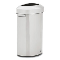 Rubbermaid Refine Series Waste Receptacle, 21 gal, Plastic/Stainless Steel
