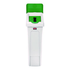 Rubbermaid Slim Jim Recycling Station Kit, 1-Stream Paper, 23 gal, Plastic, Green/Gray