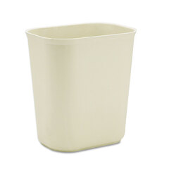 Rubbermaid Commercial Fiberglass Wastebasket, 3.5 gal, Fiberglass, Beige