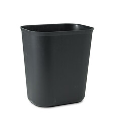 Rubbermaid Commercial Fiberglass Wastebasket, 3.5 gal, Fiberglass, Black