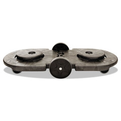 Rubbermaid Commercial Tandem Dolly, Two-Container, 300 lb Capacity, 20.25w x 45d x 8h, Black