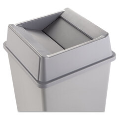Rubbermaid Commercial Untouchable Square Swing Top Lid, Plastic, 20.13w x 20.13d x 6.25h, Gray