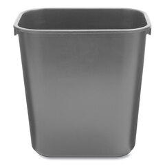 Rubbermaid Commercial Deskside Plastic Wastebasket, 3.5 gal, Plastic, Black