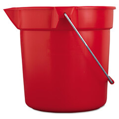 Rubbermaid Commercial BRUTE Round Utility Pail, 10 qt, Plastic, Red, 10.5