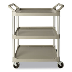 Rubbermaid Commercial Three-Shelf Service Cart, Plastic, 3 Shelves, 200 lb Capacity, 18.63