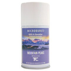 Rubbermaid Commercial Microburst 9000 Air Freshener Refill, Mountain Peaks, 5.3oz, Aerosol, 4/Carton