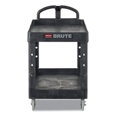 Rubbermaid Commercial Heavy-Duty Utility Cart with Lipped Shelves, Plastic, 2 Shelves, 500 lb Capacity, 17.13