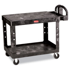 Rubbermaid Commercial Flat Shelf Utility Cart, Plastic, 2 Shelves, 500 lb Capacity, 25.25
