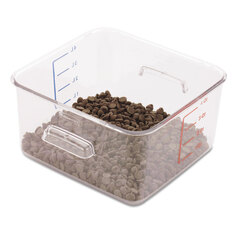 Rubbermaid Commercial SpaceSaver Square Containers, 4 qt, 8.8 x 8.75 x 4.75, Clear, Plastic