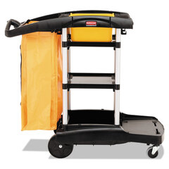 Rubbermaid Commercial High Capacity Cleaning Cart, Plastic, 4 Shelves, 2 Bins, 21.75