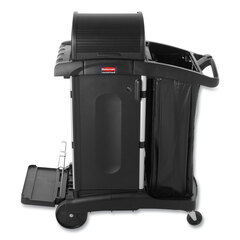Rubbermaid Commercial High-Security Healthcare Cleaning Cart, Metal, 4 Shelves, 1 Bin, 22