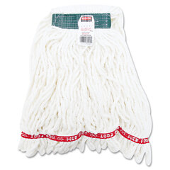 Rubbermaid Commercial Web Foot Shrinkless Looped-End Wet Mop Head, Cotton/Synthetic, Medium, White, 6/Carton