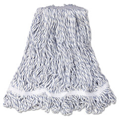Rubbermaid Commercial Web Foot Finish Mop, White, Med, Cotton/Synthetic, 1