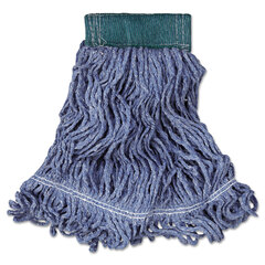 Rubbermaid Commercial Super Stitch Blend Mop Head, Medium, Cotton/Synthetic, Blue, 6/Carton