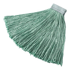 Rubbermaid Non-Launderable Cotton/Synthetic Cut-End Wet Mop Heads, 24 oz, Green, 5