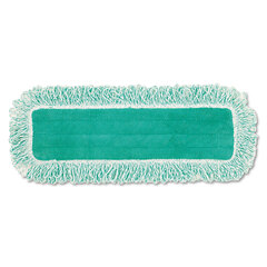 Rubbermaid Commercial HYGEN Dust Mop Head With Fringe,  18 in., Microfiber, Green 6/Carton