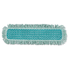 Rubbermaid Commercial HYGEN Microfiber Fringed Dust Mop Pad, 24w x 9d, Green