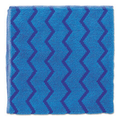 Rubbermaid Commercial HYGEN Microfiber Cleaning Cloths, 16 x 16, Blue, 12/Carton