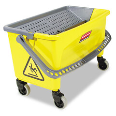 Rubbermaid Commercial HYGEN Press Wring Bucket for Microfiber Flat Mops, 43 qt, Yellow