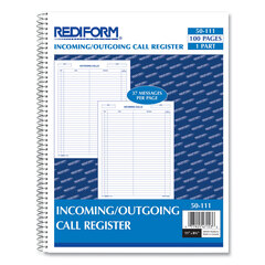 RED50111 - Rediform® Wirebound Call Register