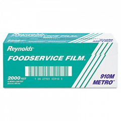 Reynolds PVC Clear Food Wrap Film Roll in Easy Glide Cutter Box, 12 x 2000 ft.