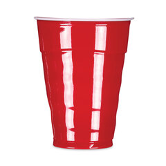 Pactiv Easy Grip Disposable Plastic Party Cups, 9 oz, Red, 50/Pack