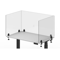 LUXDIVCL-2424C - Luxor - 24 x 24 Clear Acrylic Divider w/ 2 Side Desk Clamps