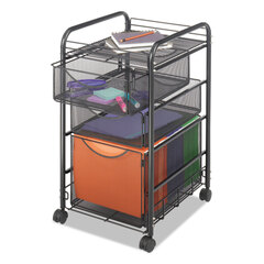 SAF5213BL - Safco® Onyx™ Mesh Mobile File with Two Supply Drawers